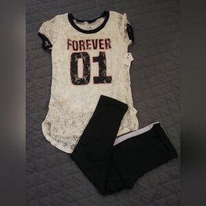 One Step Ahead Black and White Kids Matching Set